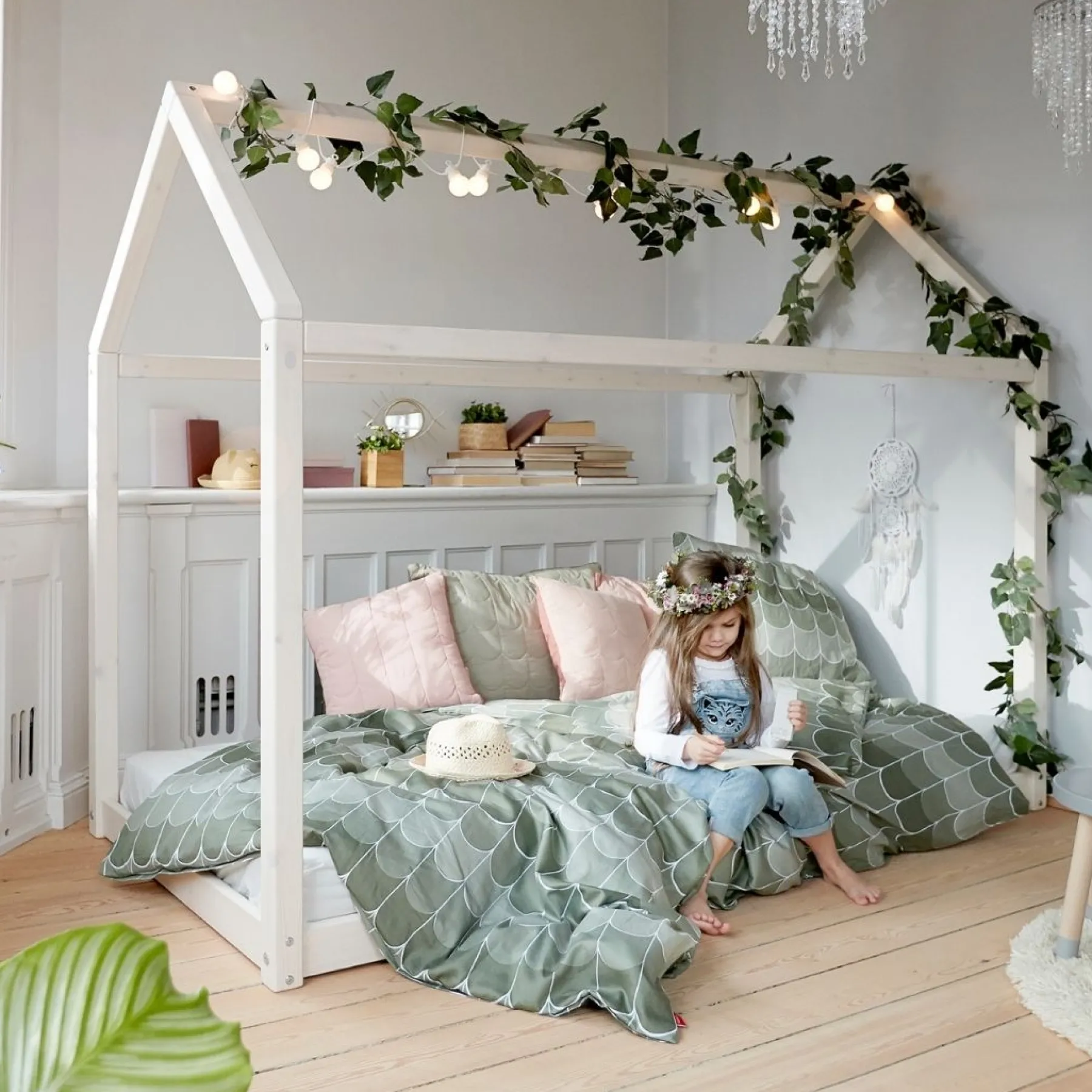 FLEXA COTTAGE Einzelbett, White Washed Pine, 90x200 cm Whitewashedpine New