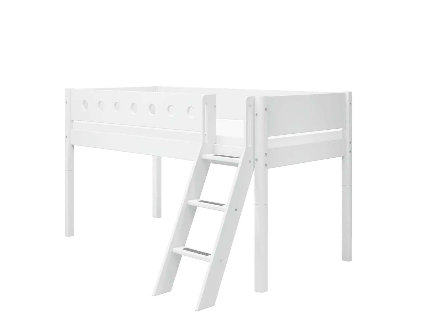 FLEXA Halbhohes Bett mit Schrägleiter White Hot
