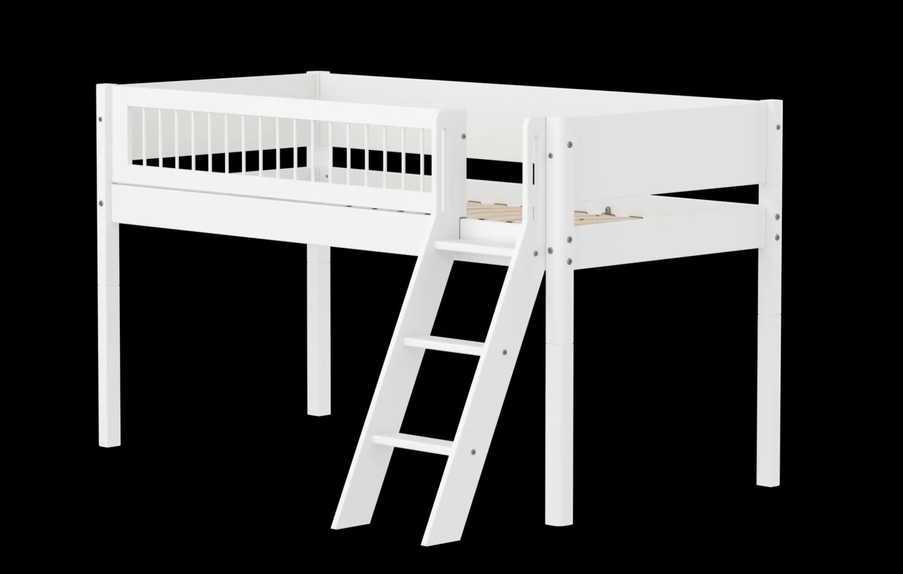 FLEXA Halbhohes Bett mit Schrägleiter White Sale
