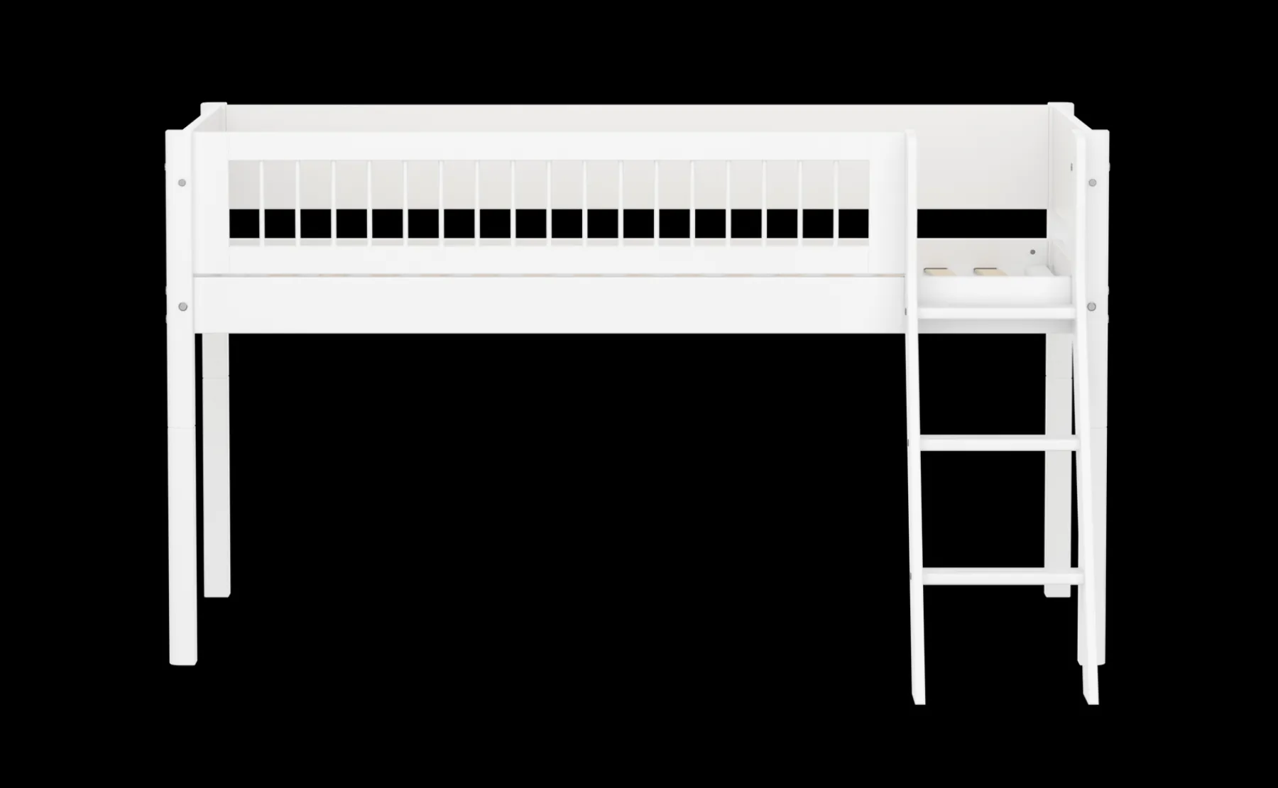 FLEXA Halbhohes Bett mit Schrägleiter White Sale