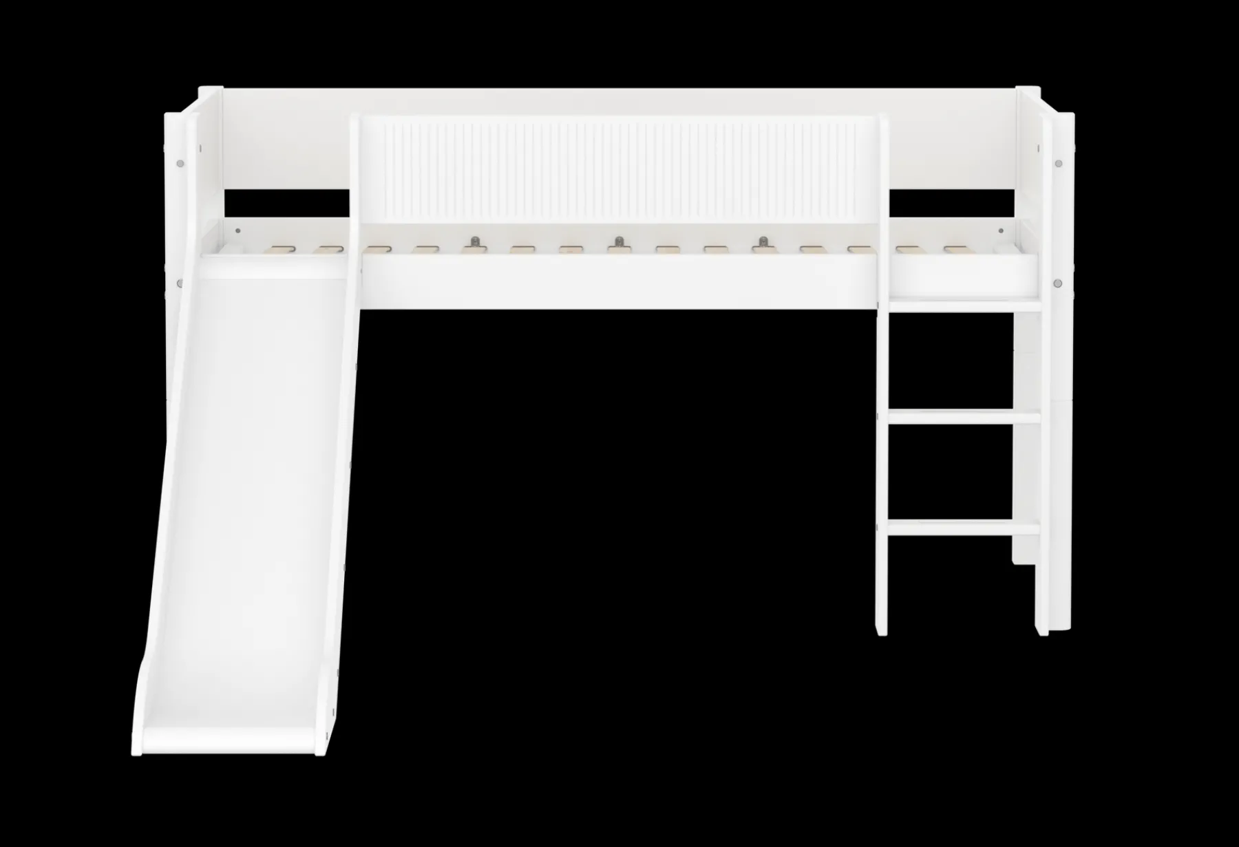 FLEXA Halbhohes Bett mit Schrägleiter und Rutsche White Sale