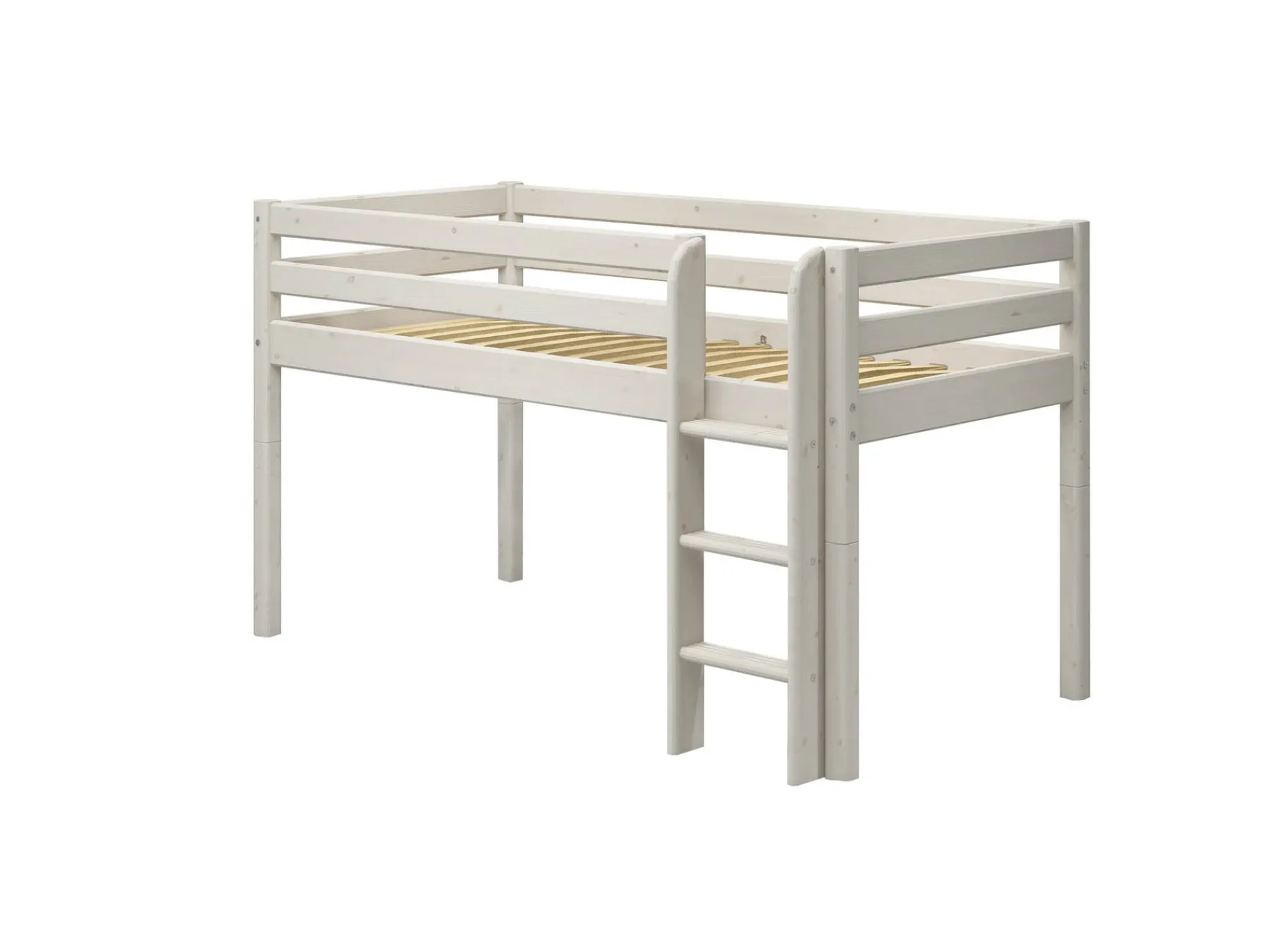 FLEXA Halbhohes Bett mit senkrechter Leiter Whitewashedpine Best Sale