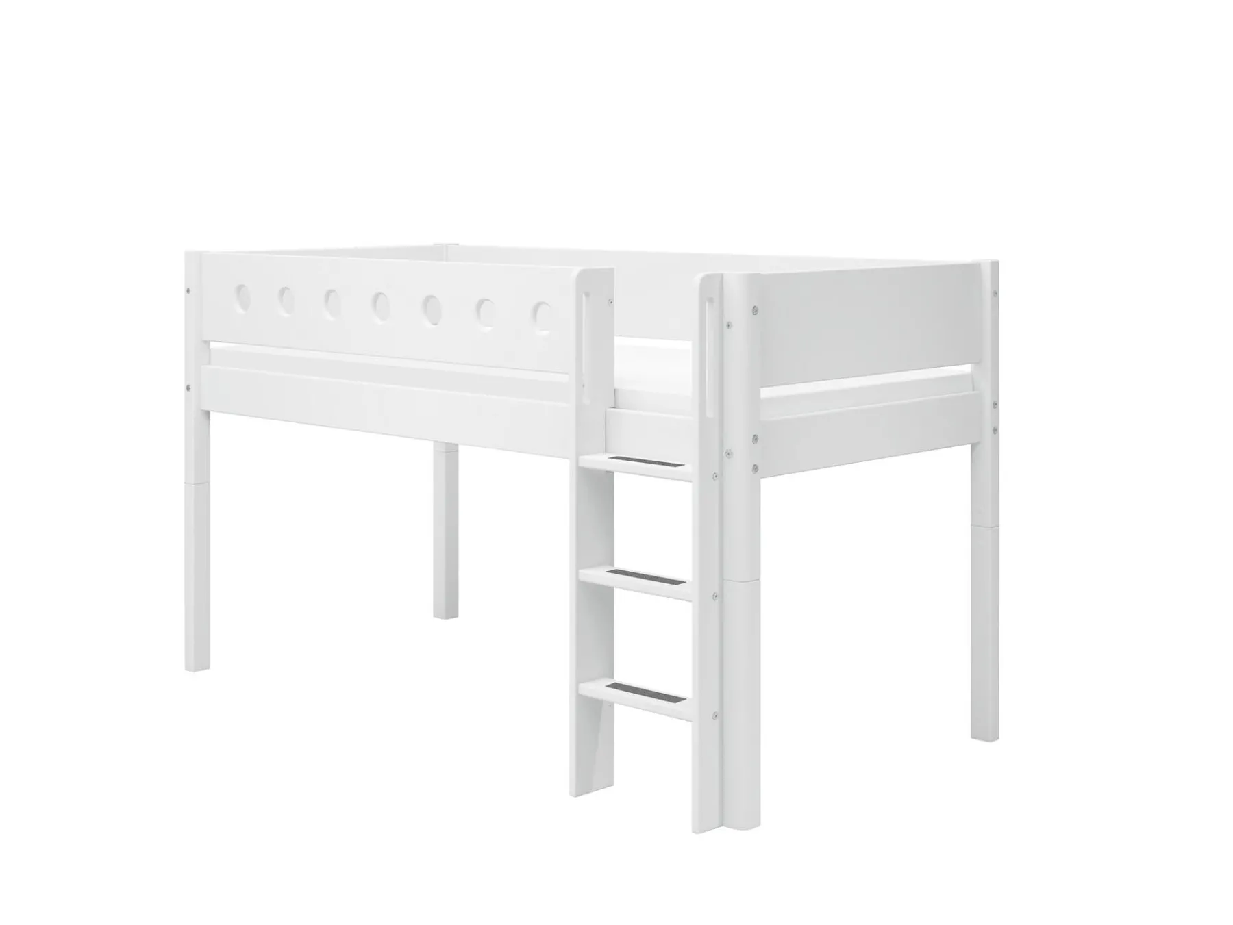 FLEXA Halbhohes Bett mit senkrechter Leiter White Outlet