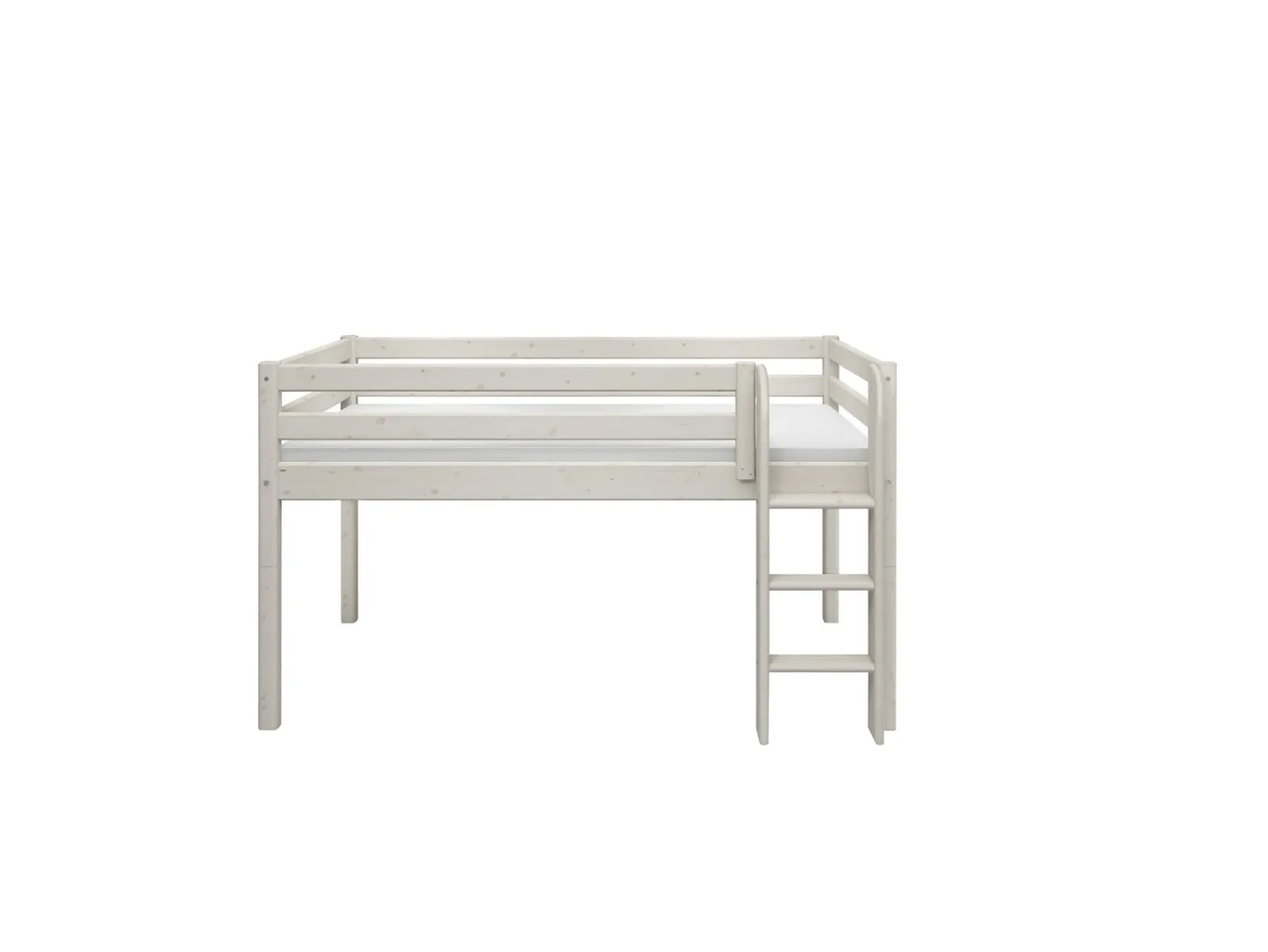 FLEXA Halbhohes Bett mit senkrechter Leiter Whitewashedpine Best Sale