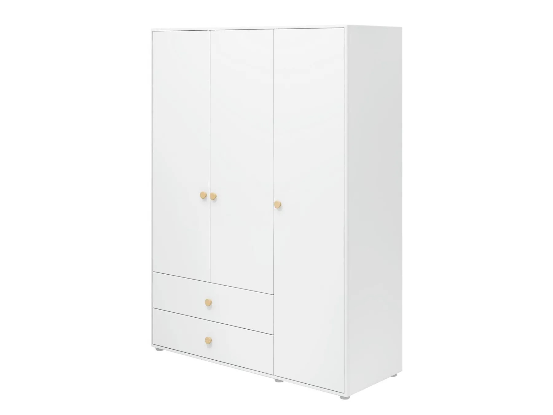 FLEXA Kleiderschrank, 3 Türen + 2 Schubladen White/oak Discount