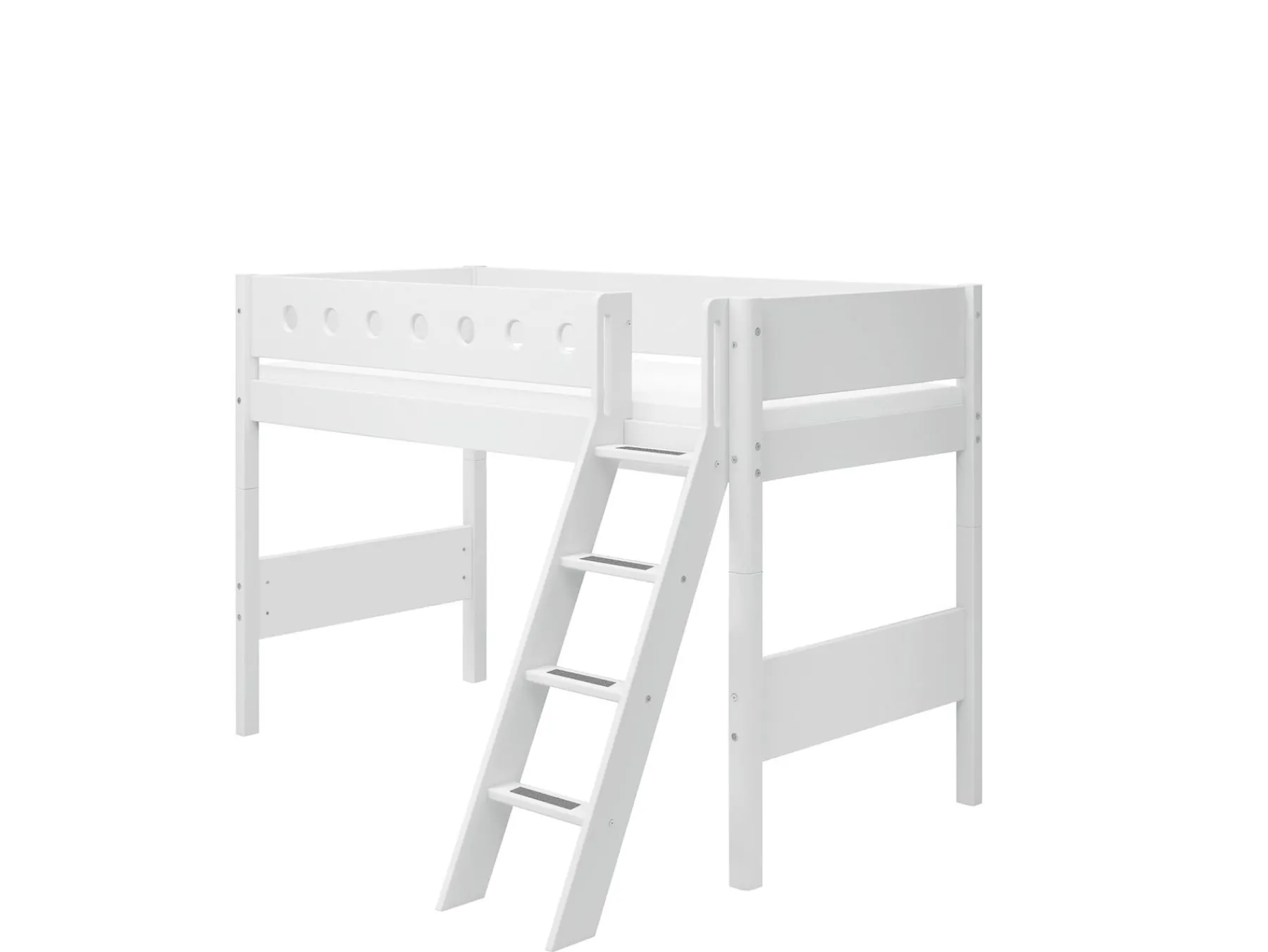 FLEXA Mittelhohes Bett mit Schrägleiter White Online