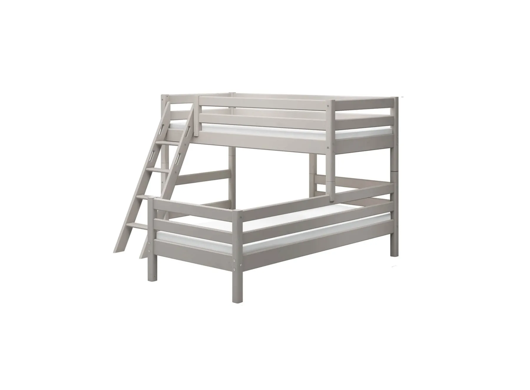FLEXA Mittelhohes Bett mit Schrägleiter Greywashedpine Hot