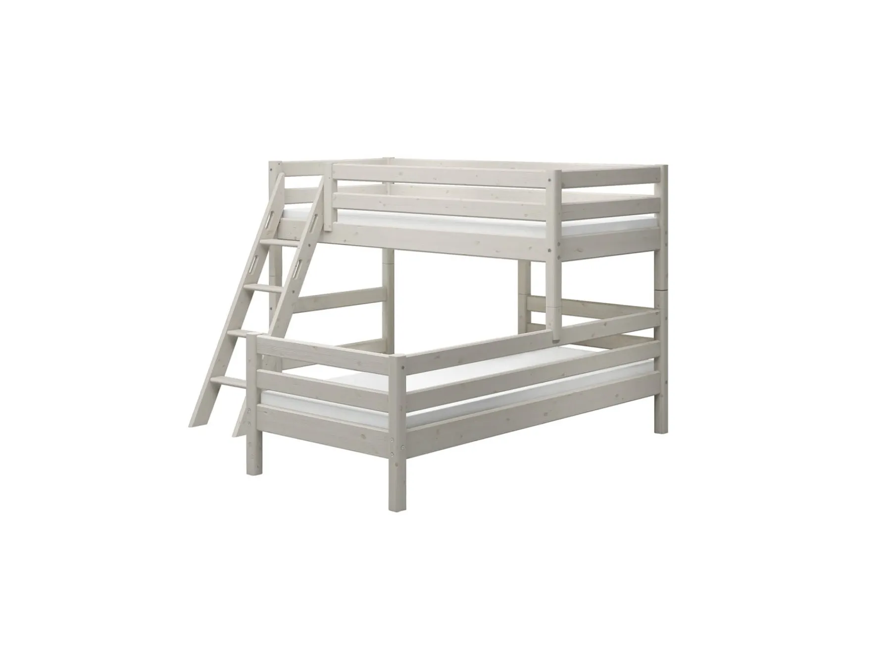 FLEXA Mittelhohes Bett mit Schrägleiter Whitewashedpine Best