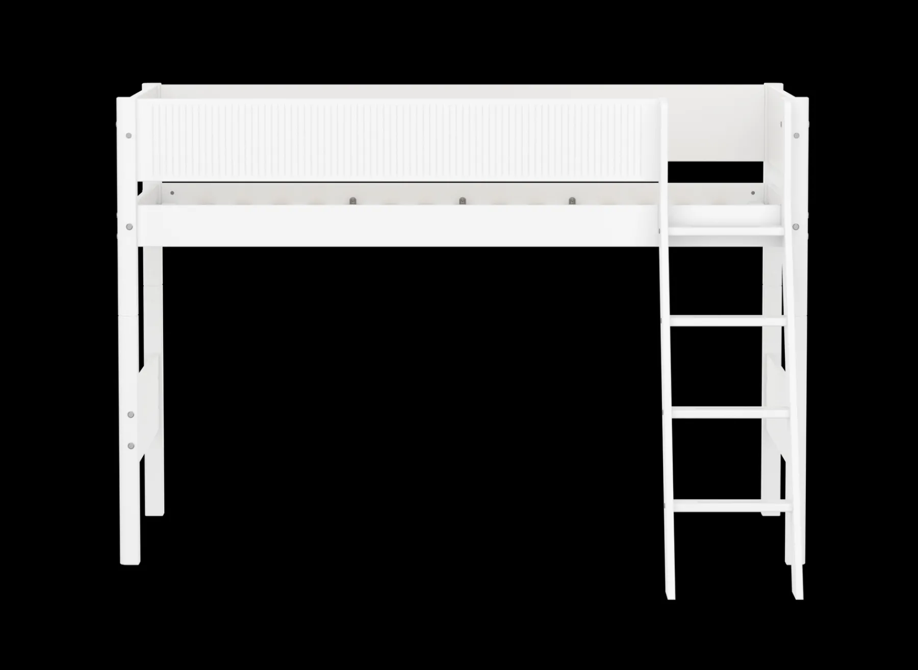 FLEXA Mittelhohes Bett mit Schrägleiter White Fashion