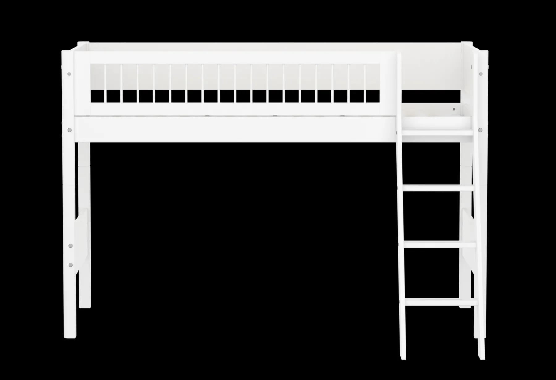 FLEXA Mittelhohes Bett mit Schrägleiter White Outlet