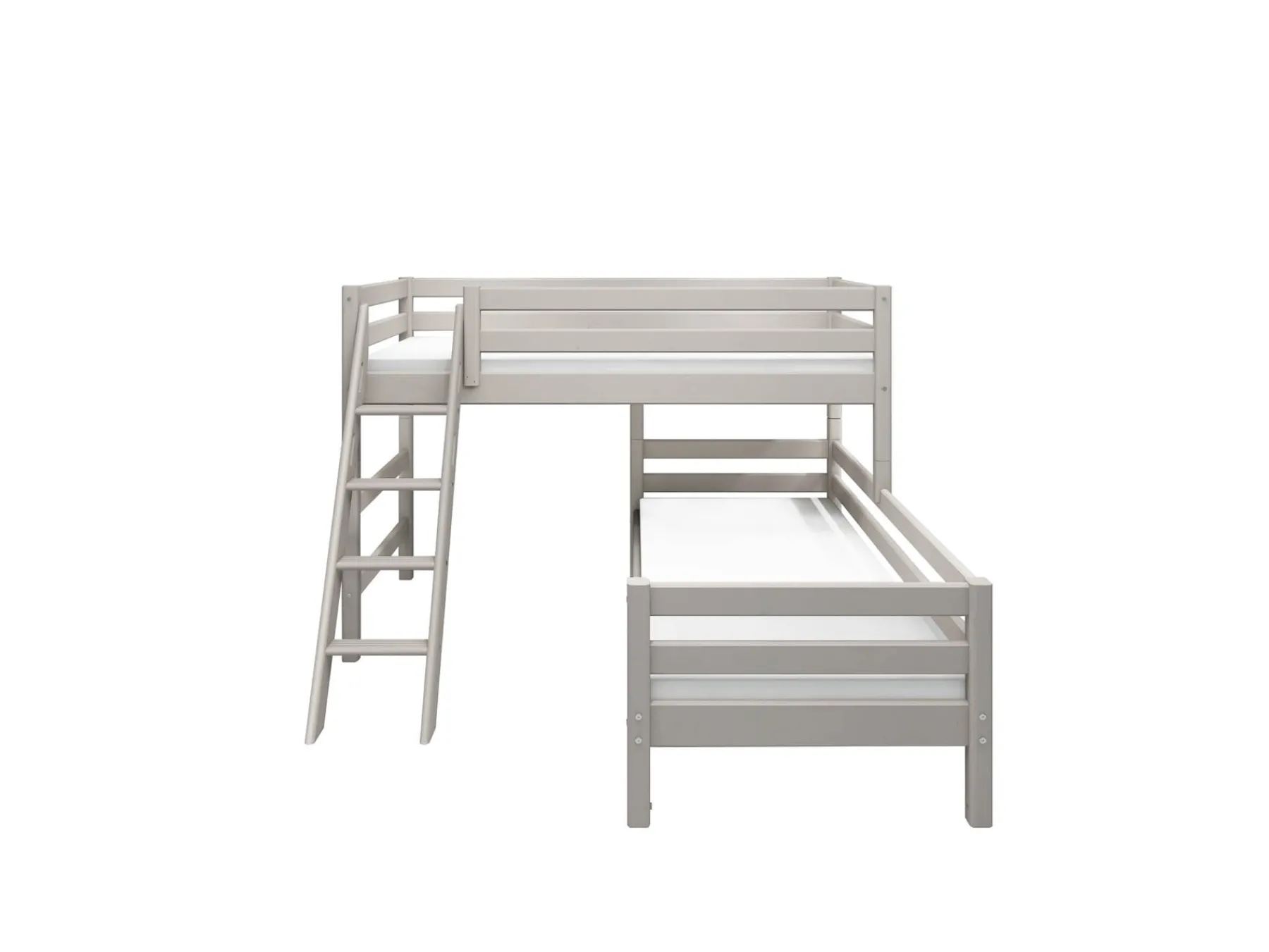 FLEXA Mittelhohes Bett mit Schrägleiter Greywashedpine Hot