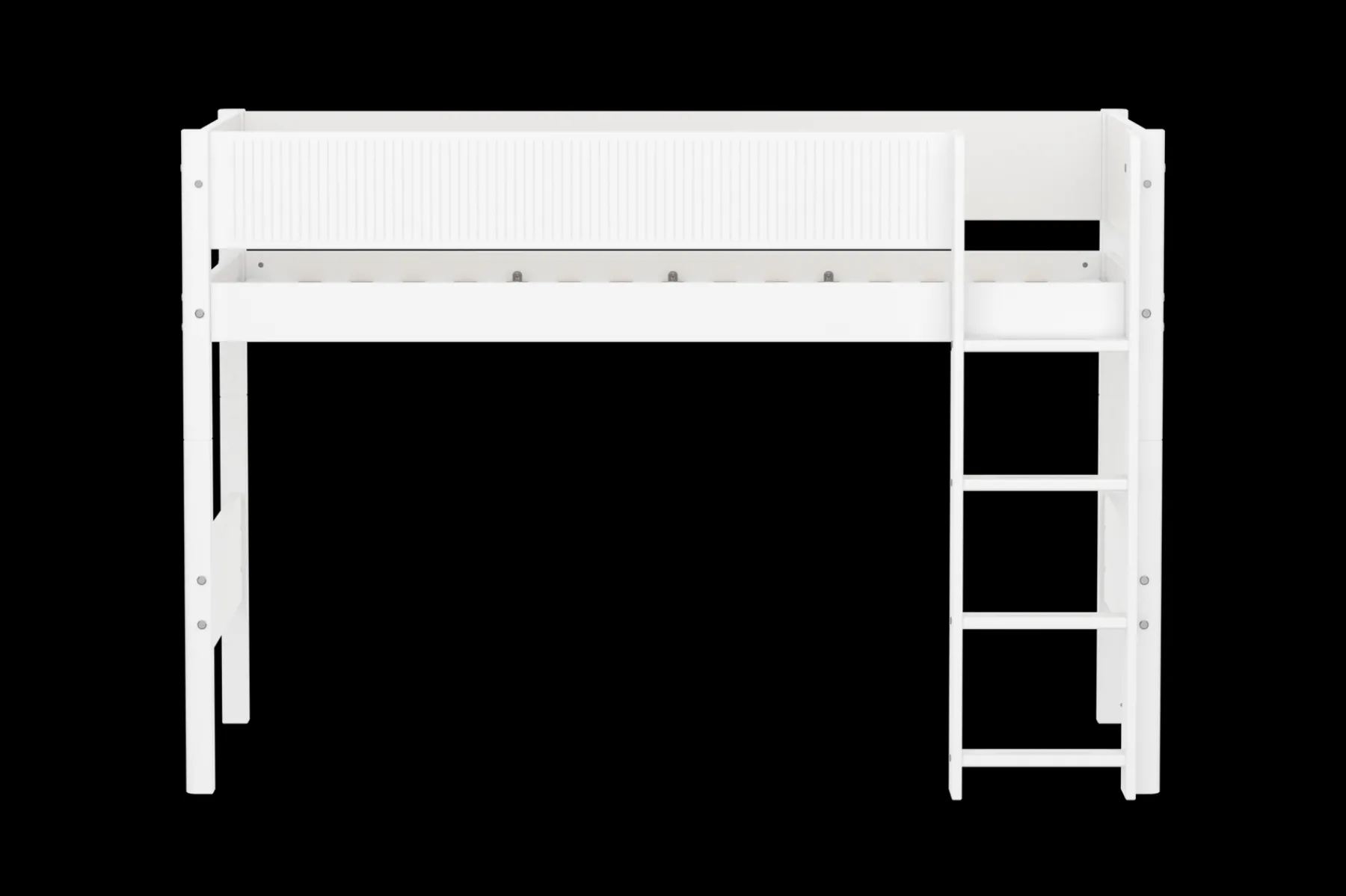 FLEXA Mittelhohes Bett mit senkrechter Leiter White Store