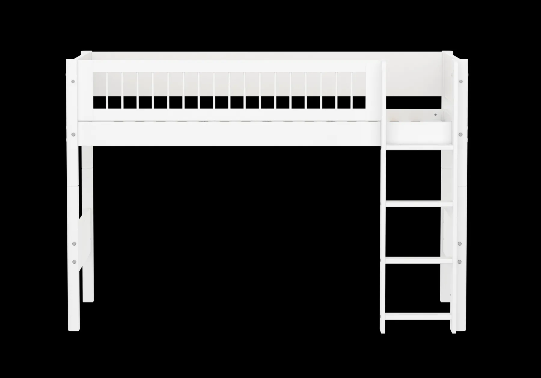 FLEXA Mittelhohes Bett mit senkrechter Leiter White Shop