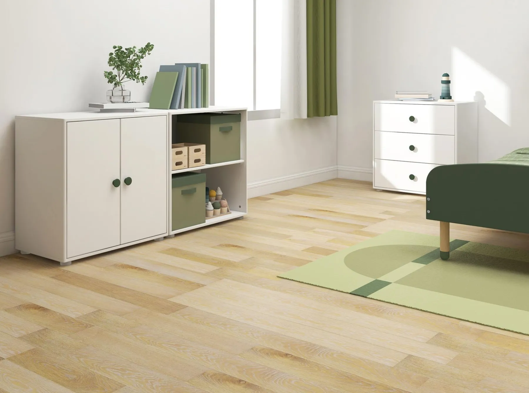 FLEXA Schrankelement, 1 Regalboden White/deepgreen New