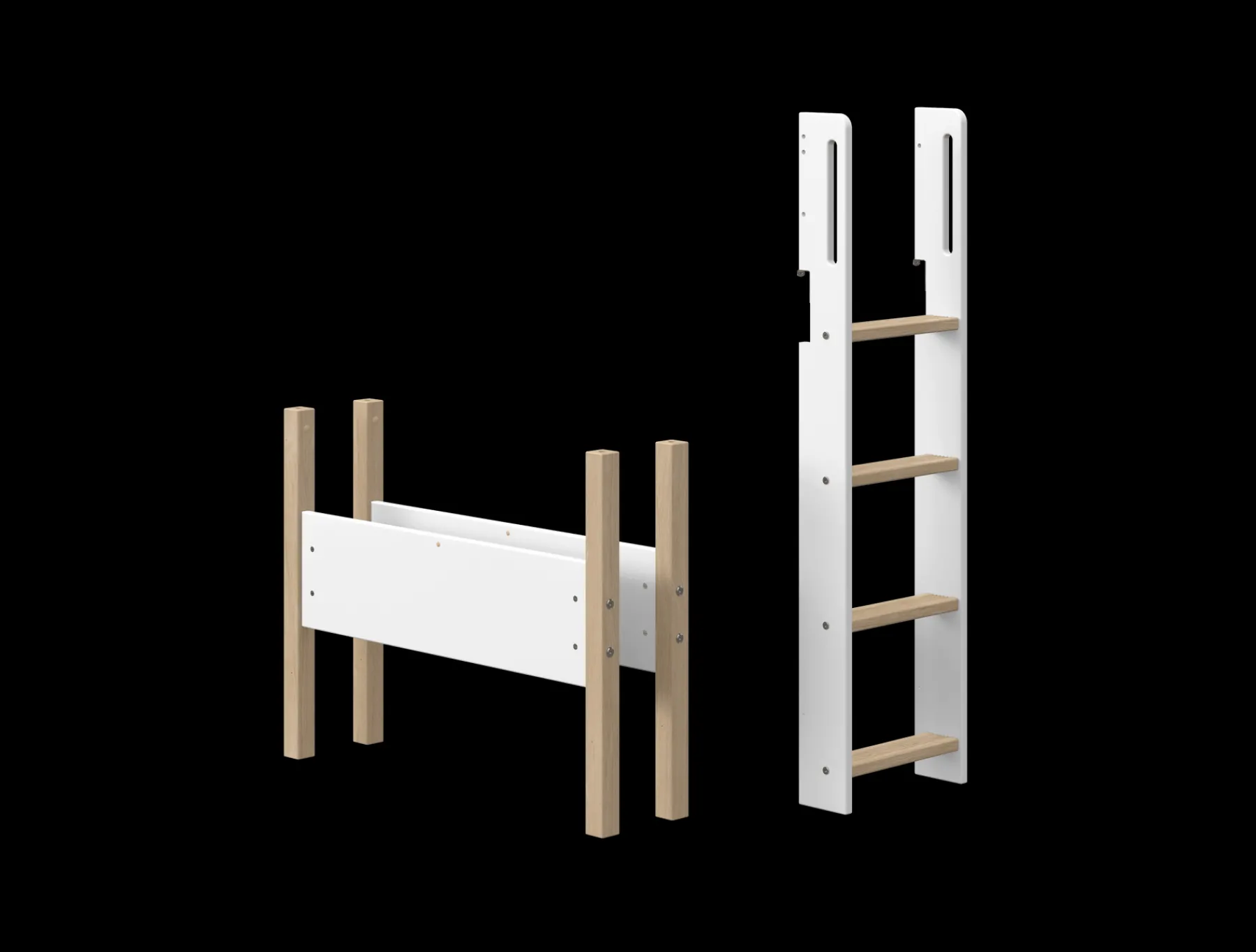 FLEXA Senkrechte Leiter und Pfosten für mittelhohes Bett White/oak Sale